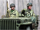 WW2 US Jeep Crew Set / 2 Figures & 4 Heads