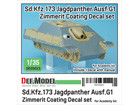 Jagdpanther Ausf.G1 Zimmerit Coating Decal set for Academy kit
