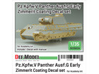 WWII Panther G Early Zimmerit Decal set (1/35 Academy kit)