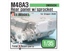 M48A3 Rear Panel set w/ sprocket part (for Dragon 1/35)