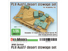 WWII German Pz.II Ausf.F Desert stowage set for Academy kit