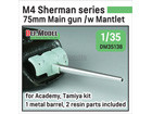 M4 Sherman 75mm M3 Main gun Metal barrel /w late Mantlet set ( for Academy/Tamiya 1/35)