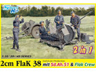 [1/35] 2cm FlaK 38 Early/Late Production mit Sd.Ah.51 and Flak Crew (2 in 1)
