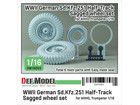 [1/16] WW2 GERMAN Sd.Kfz. 251 Half Track Sagged Front Wheel set (for AHHQ, Trumpeter 1/16 kit)