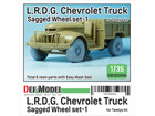 British L.R.D.G. Chevrolet Truck Sagged wheel set (1) (for Tamiya 1/35)