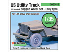 WW2 US 1/4 ton Utility Truck Wheel set-Early Type (for 1/35 Willys, GPW, Bantam)