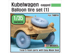 WWII Kubelwagen Balloon Tire set [1]-sagged (for Tamiya 1/35)