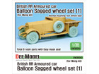 British RR Armoured car balloon Sagged Wheel set-1 for Meng 1/35 kit