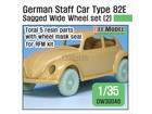 WWII German staff car Type 82E Sagged Wide Wheelset (2)  (for RFM 1/35)