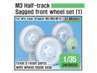 US M2/M3 Half-Track Sagged Front Wheel set (1) (for AFV club, Dragon 1/35)