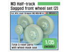 US M2/M3 Half-Track Sagged Front Wheel set (2) (for AFV club, Dragon 1/35)