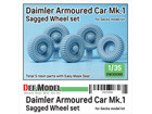 British Daimler Armoured Car Mk.1 Sagged wheel set  (for Gecko model 1/35)