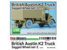 British Austin K2 Truck Sagged wheel set (2) (for Airfix 1/35)