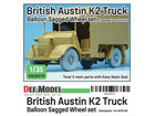 British Austin K2 Truck Balloon Sagged wheel set (for Airfix 1/35)