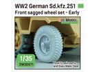 WW2 German Sd.kfz.251 Half-track front sagged wheel set - Early (for 1/35)
