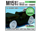 US M151 Jeep sagged wheel set (for Tamiya/Academy 1/35)