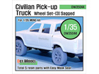 Civilan Pick up Truck Sagged Wheel set(3) (for Meng Model 1/35)