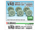 French VAB Sagged Wheel set 2-Uniroyal ( for Heller 1/35 6 wheel included)