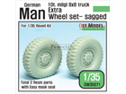 German Man milgl Truck Extra 2ea Sagged Wheel set ( for Revell Man 10t 1/35)