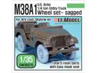 U.S M38A1 4X4 truck Sagged Wheel set ( for AFV club 1/35)
