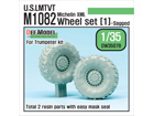 US M1082 LMTVT Sagged Wheel set(1) Michelin XML tires ( for Trumpeter 1/35)