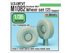 US M1082 LMTVT Sagged Wheel set(2) Goodyear MV/T tires ( for Trumpeter 1/35)
