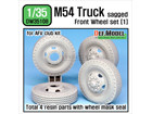 US M54A2 Cargo Truck Sagged Front Wheel set (1) - Civilian type tire (for AFV club 1/35)