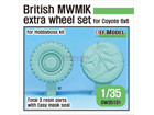 British MWMIK Extra Sagged wheel set for 6X6 Coyote (for Hobbyboss 1/35)