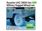 Russian UAZ 3909 Van Military Sagged wheel set  (for Zvezda 1/35)