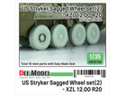 US Stryker Sagged Wheel set(2) Mich.XML 12.00 R20 (for 1/35 Styker series)