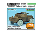 [1/48] WW2 British Dingo Mk.II Sagged Wheel set (for Tamiya 1/48)