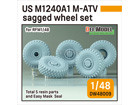 [1/48] US M1240A1 M-ATV Sagged Wheel set (for RFM 1/48)