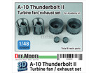 [1/48] A-10 Thunderbolt II Turbine fan / Exhaust nozzle set for Academy 1/48 kit