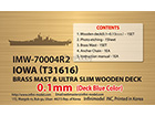 [1/700] BRASS MAST & ULTRA SLIM WOODEN DECK(Deck Bue) for TAMIYA IOWA 31616 Kit