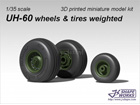 [1/35] UH-60 wheels & tires weighted (landing position) for MRC/Academy kit.