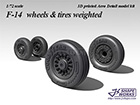 [1/72] F-14 wheels & tires weighted for Fujimi kit