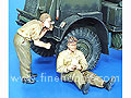 British Soldiers, WWII - Shaving & Resting